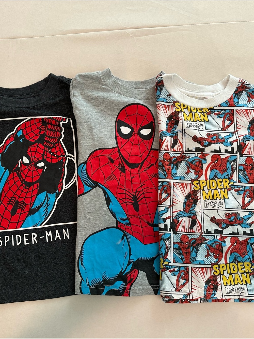 Marvel Spider-Man Kids Tee Pack - Red, Blue, Black, Gray, White